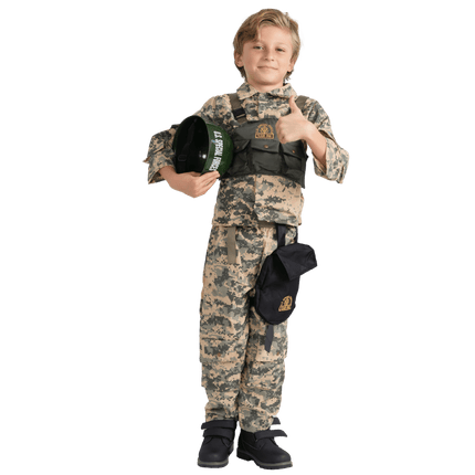 Kids Army Soldier Costume – Camouflage Military Uniform for Halloween Dress Up & Pretend Play