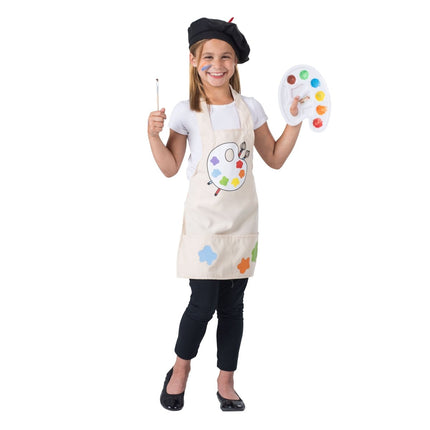 Kids Artist Costume, Creative Painter Outfit with Beret and Accessories for Dress Up