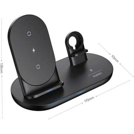 AUKEY 3-in-1 Wireless Charger Black