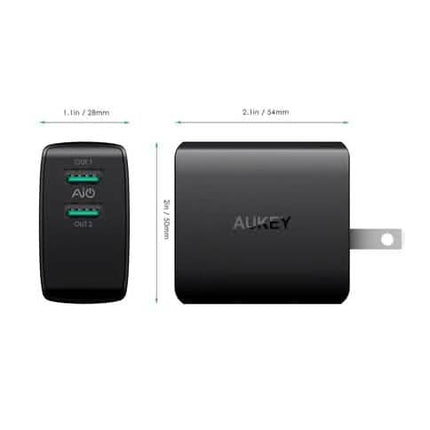 Aukey AMP Wall Charger Dual Port 4.8A USB Charger