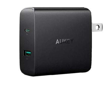Aukey USB Wall Charger, Dual Port, USB-C 46W Power Delivery (Refurbished)