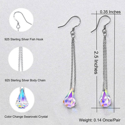 Aurora Borealis Crystal Drop Earrings Made with Swarovski Elements