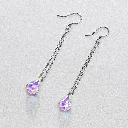 Aurora Borealis Crystal Drop Earrings Made with Swarovski Elements