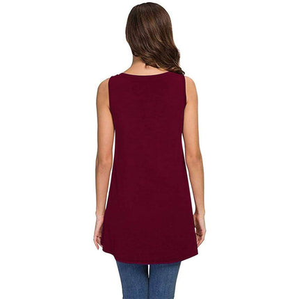 Women's Summer Casual Sleeveless V-Neck T-Shirt Tunic Blouse Tank Tops