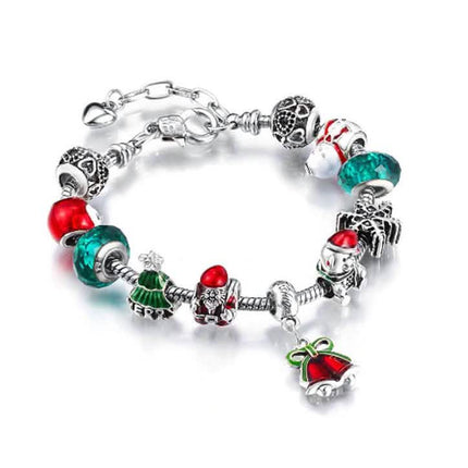 Austrian Crystal Christmas Charm Bracelet