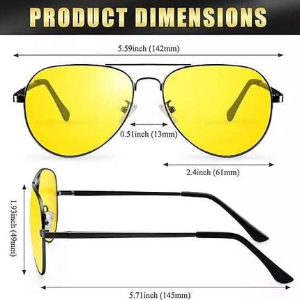 Aviator Tac Night Vision Glasses Polarized Sunglasses Anti Glare Driving Goggles