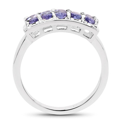 1.25 Carat Genuine Tanzanite .925 Sterling Silver Ring