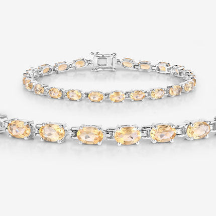 9.03 Carat Genuine Citrine .925 Sterling Silver Bracelet