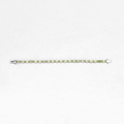 8.61 Carat Genuine Peridot .925 Sterling Silver Bracelet