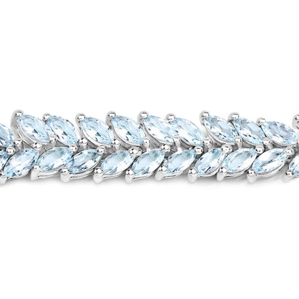 15.04 Carat Genuine Blue Topaz .925 Sterling Silver Bracelet