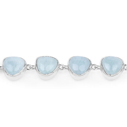 25.90 Carat Genuine Aquamarine .925 Sterling Silver Bracelet