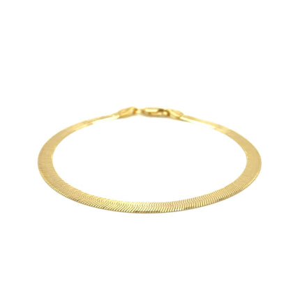 4.0mm 14k Yellow Gold Super Flex Herringbone Bracelet