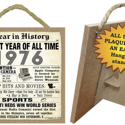 1976 A Year in History Plaques 5" x 5" wood plaque/sign
