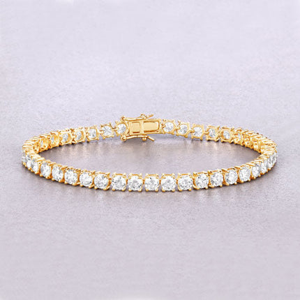 10.00 Carat Lab Grown Diamond 14K Yellow Gold Bracelet