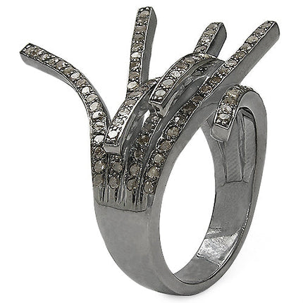 1.53 Carat Genuine TLB Diamond .925 Sterling Silver Ring