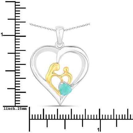 0.45 Carat Genuine Emerald .925 Sterling Silver Pendant
