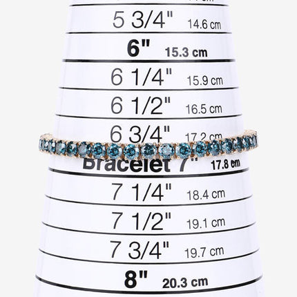12.95 Carat Genuine Blue Diamond 14K Yellow Gold Bracelet