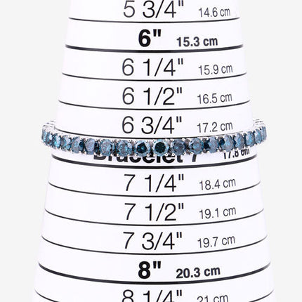 14.33 Carat Genuine Blue Diamond 14K White Gold Bracelet