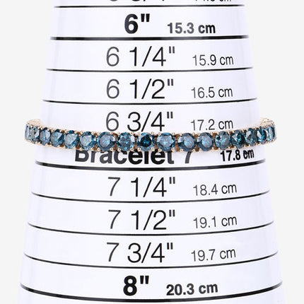 14.33 Carat Genuine Blue Diamond 14K Yellow Gold Bracelet