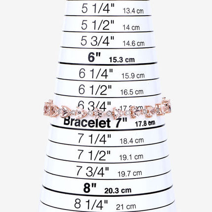 7.56 Carat Genuine Morganite and White Diamond 14K Rose Gold Bracelet
