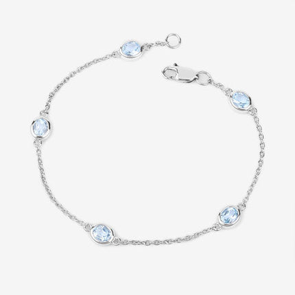 1.80 Carat Genuine Blue Topaz .925 Sterling Silver Bracelet