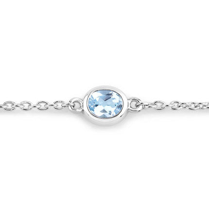 1.80 Carat Genuine Blue Topaz .925 Sterling Silver Bracelet