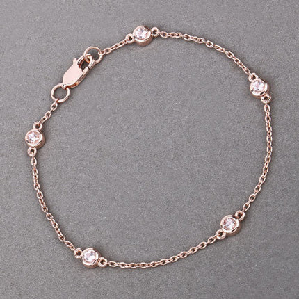 0.45 Carat Genuine Morganite .925 Sterling Silver Bracelet