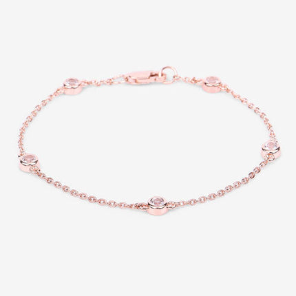 0.45 Carat Genuine Morganite .925 Sterling Silver Bracelet