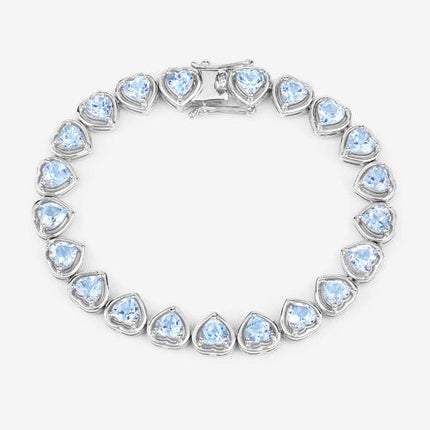 10.50 Carat Genuine Blue Topaz .925 Sterling Silver Bracelet