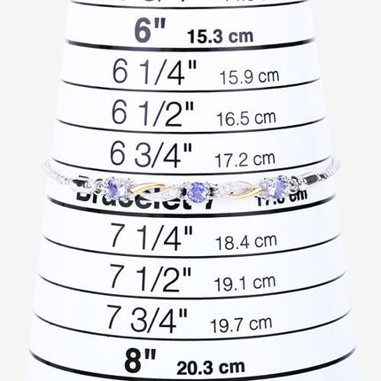 0.77 Carat Genuine Tanzanite and White Sapphire .925 Sterling Silver Bracelet