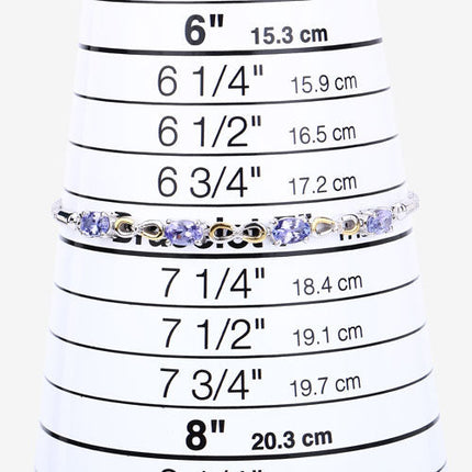 1.81 Carat Genuine Tanzanite and White Topaz .925 Sterling Silver Bracelet