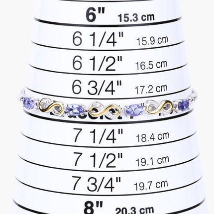1.79 Carat Genuine Tanzanite and White Topaz .925 Sterling Silver Bracelet