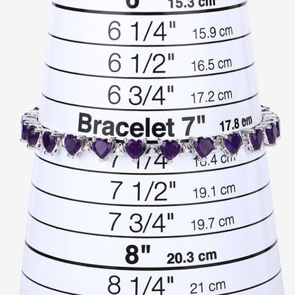 10.01 Carat Genuine Amethyst and White Diamond .925 Sterling Silver Bracelet