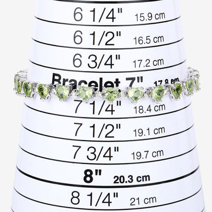 10.24 Carat Genuine Peridot and White Diamond .925 Sterling Silver Bracelet