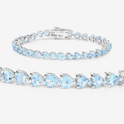 15.50 Carat Genuine Blue Topaz .925 Sterling Silver Bracelet