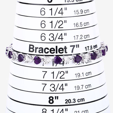 6.59 Carat Genuine Amethyst and White Diamond .925 Sterling Silver Bracelet