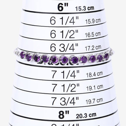 2.64 Carat Genuine Amethyst .925 Sterling Silver Bracelet