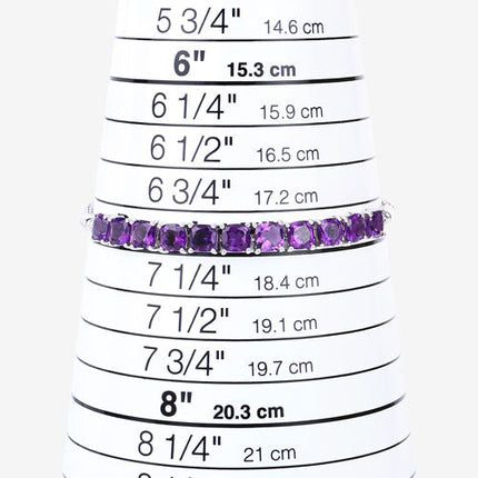 6.05 Carat Genuine Amethyst .925 Sterling Silver Bracelet