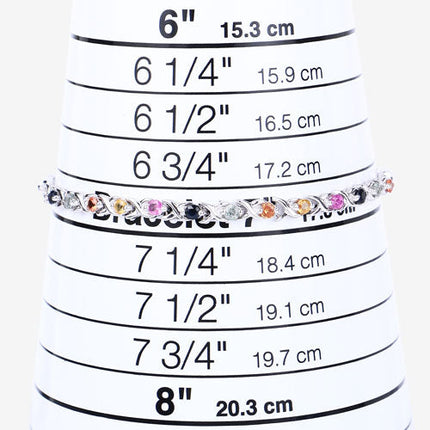 0.88 Carat Genuine Multi Sapphire .925 Sterling Silver Bracelet