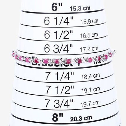 0.88 Carat Genuine Ruby .925 Sterling Silver Bracelet