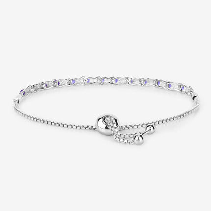 0.91 Carat Genuine Tanzanite .925 Sterling Silver Bracelet