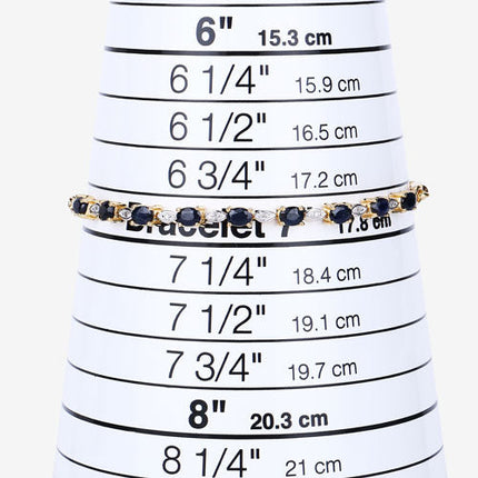 1.83 Carat Genuine Blue Sapphire and White Diamond .925 Sterling Silver Bracelet