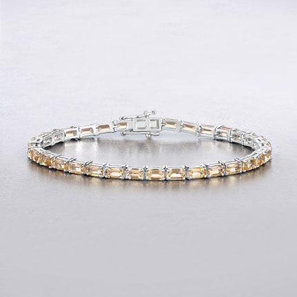 12.80 Carat Genuine Citrine .925 Sterling Silver Bracelet