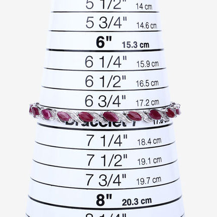 7.78 Carat Genuine Ruby and White Diamond 10K White Gold Bracelet