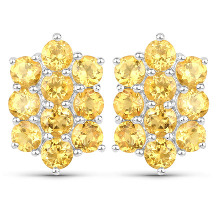 6.60 Carat Genuine Citrine .925 Sterling Silver 3 Piece Jewelry Set (Ring, Earrings, and Pendant w/ Chain)