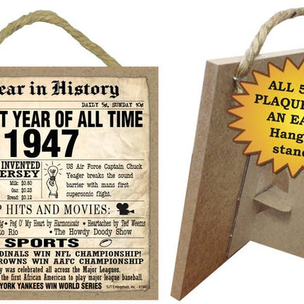 1947 A Year in History Plaques 5" x 5" wood plaque/sign