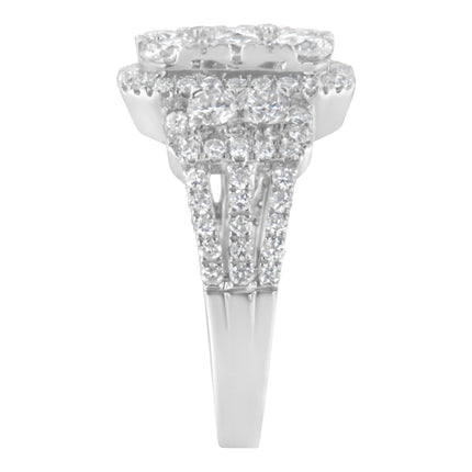 14K White Gold 2 1/4 Cttw Diamond Cocktail Cluster Ring (G-H Color, SI2-I1 Clarity) - Size 7