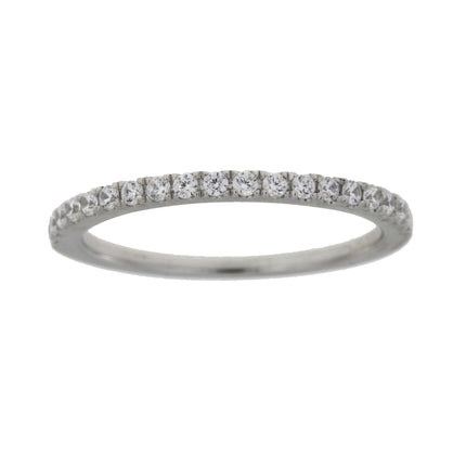 Cubic Zirconium Wedding Band Ring Sterling Silver