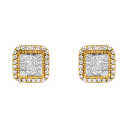 10KT Yellow Gold Diamond Stud Earrings (1/2 cttw, H-I Color, SI2-I1 Clarity)