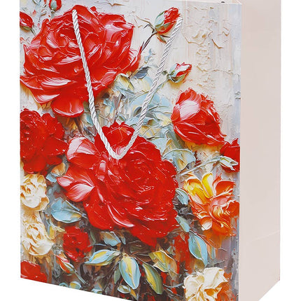 Rose Floral Paint Art Paper Carrying Gift Bag
